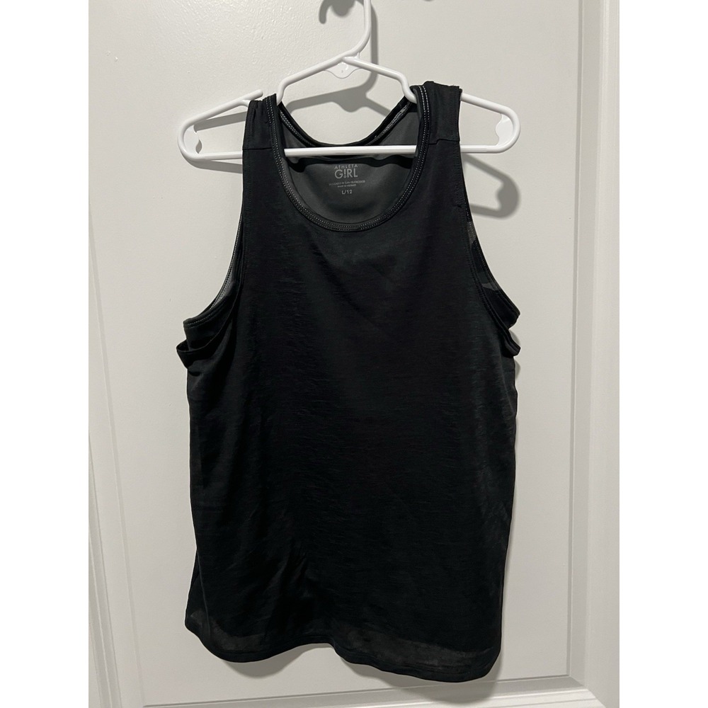 Athleta Girl Black Camo Tandem 2 in 1 Tank Top Size L/12